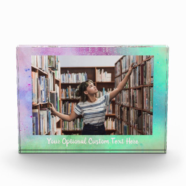 Custom Text & Photo Color Explosion Block (Front)