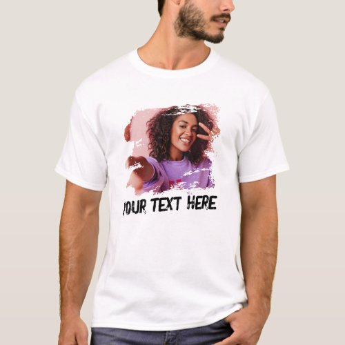 Custom Text Photo Cool Grunge T_Shirt