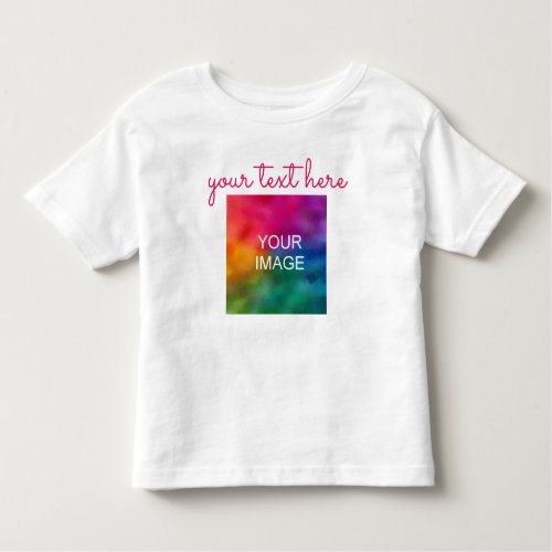 Custom Text Photo Double Sided Print Baby White Toddler T_shirt