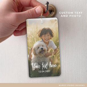 Custom Text Photo Keepsake Family Photo Keychain