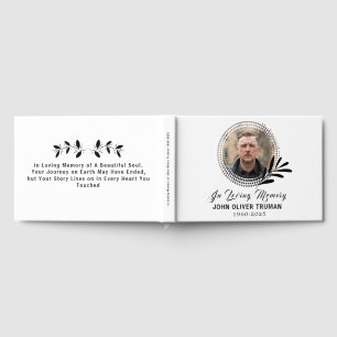 Custom Text Photo Memorial Funeral  Foil Guest Book