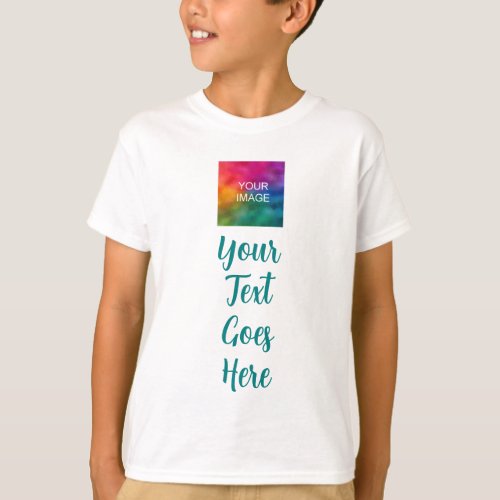 Custom Text Photo Typography Script Boys Kids T_Shirt