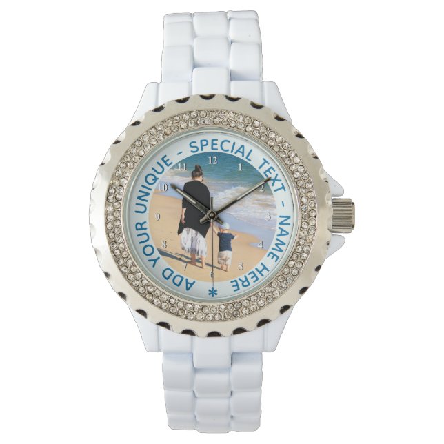 Custom Text Photo Watch Gift Your Favorite Photos (Front)