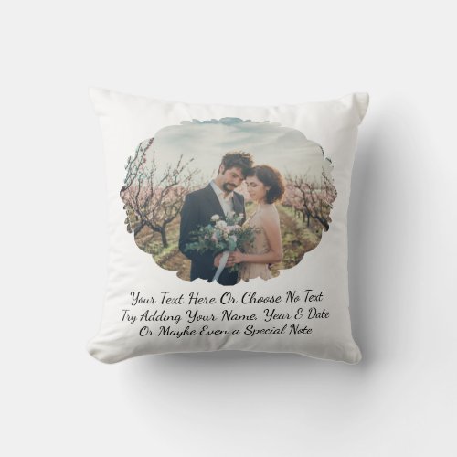 Custom TextPhotos Elegant Romantic Frame Throw Pillow