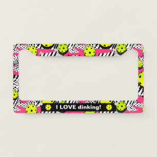 Custom text, Pickle vibes only with pickleball,  License Plate Frame