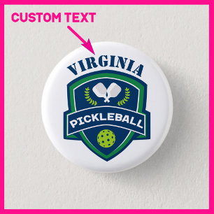 Custom text Pickleball Button