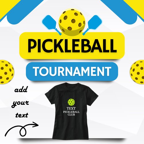 Custom Text Pickleball Club T_Shirt