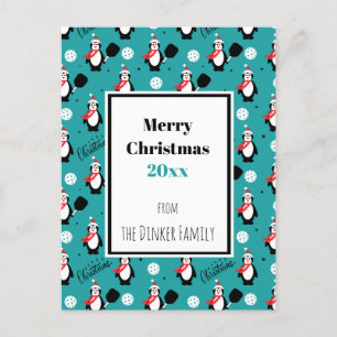 🐧 Custom text 🐧 Pickleball Merry Christmas 🎁 Postcard