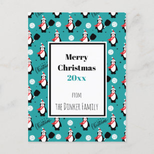 🐧 Custom text 🐧 Pickleball Merry Christmas 🎁  Postcard