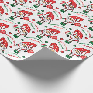 Custom  text Pickleball Merry Christmas   Wrapping Paper
