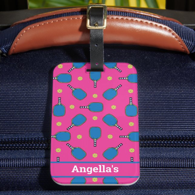 Custom text  Pickleball Playtime Luggage Tag (Front Insitu 2)