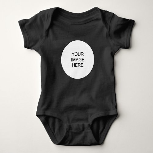 Custom Text Picture Jersey Black One_Pieces Unisex Baby Bodysuit