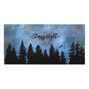 Custom Text Pine Forest Night Door Sign