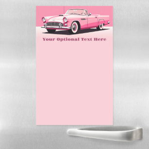 Custom Text Pink Classic Car Magnetic Dry Erase Sheet