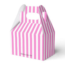 Custom Text Pink Pattern Favor Box