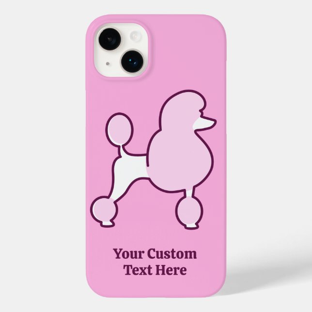 Custom Text Pink Poodle Case-Mate iPhone Case (Back)