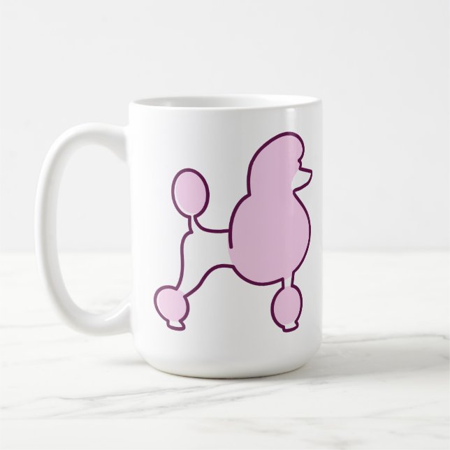 Custom Text Pink Poodle Coffee Mug (Left)