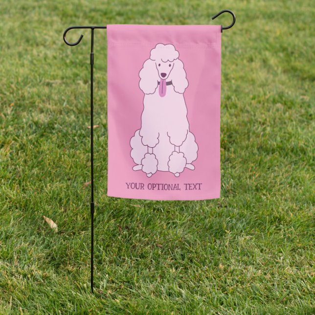 Custom Text Pink Poodle Garden Flag (In SItu)