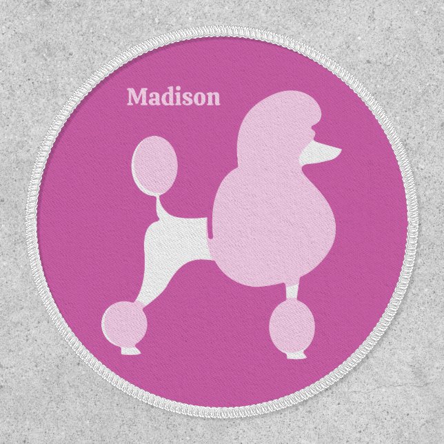 Custom Text Pink Poodle Patch (Front)