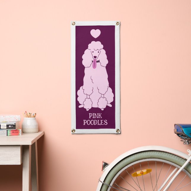 Custom Text Pink Poodle Pennant (Insitu 2)