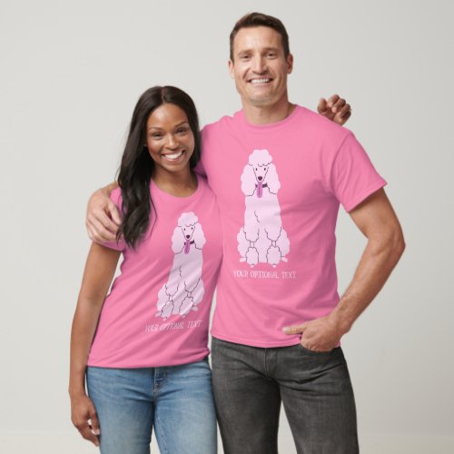 Custom Text Pink Poodle T_Shirt