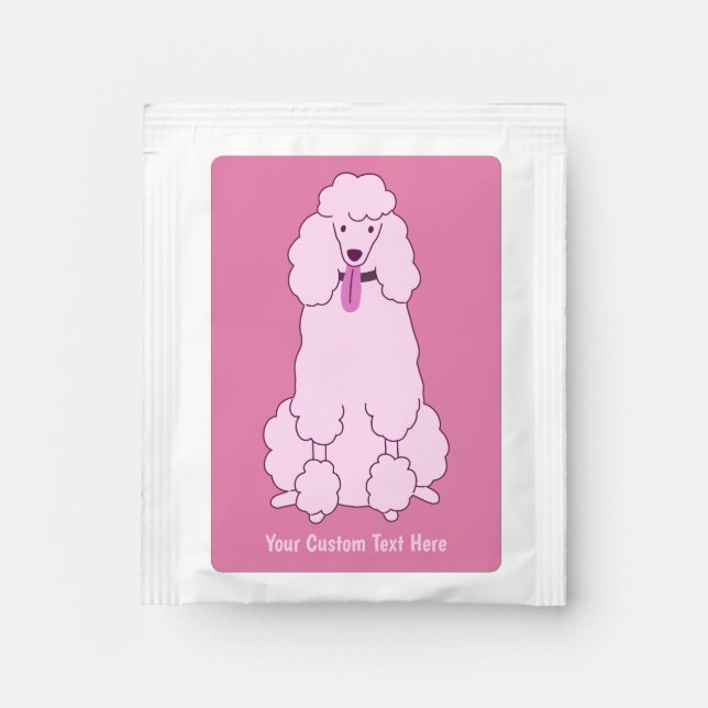 Custom Text Pink Poodle Tea Bag Drink Mix (Front)