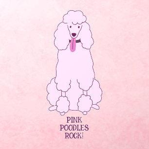 Custom Text Pink Poodle Wall Decal