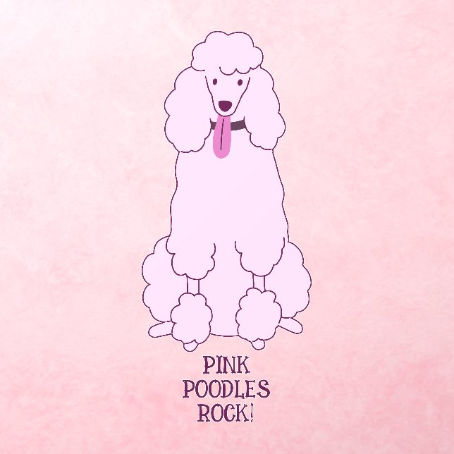 Custom Text Pink Poodle Wall Decal (Insitu 3)