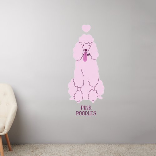 Custom Text Pink Poodle Wall Decal