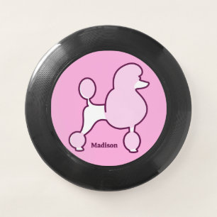 Custom Text Pink Poodle Wham-O Frisbee