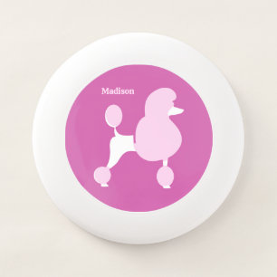 Custom Text Pink Poodle Wham-O Frisbee
