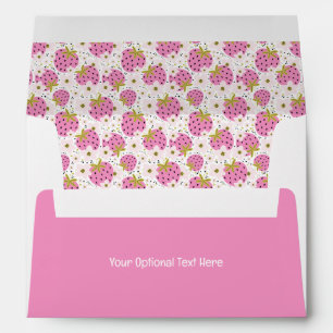 Custom Text Pink Strawberries Envelope