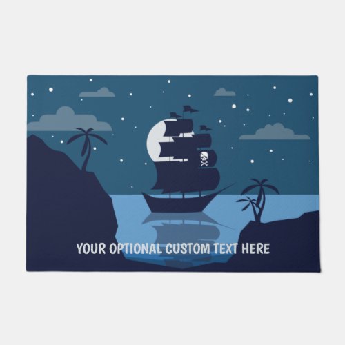 Custom text Pirate Ship doormat