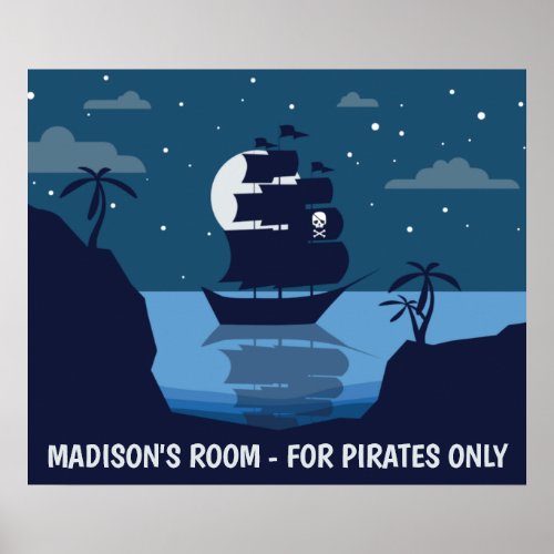 Custom text Pirate Ship poster