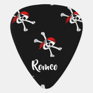 Custom text pirates pattern guitar pick