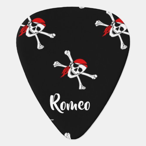 Custom text pirates pattern guitar pick