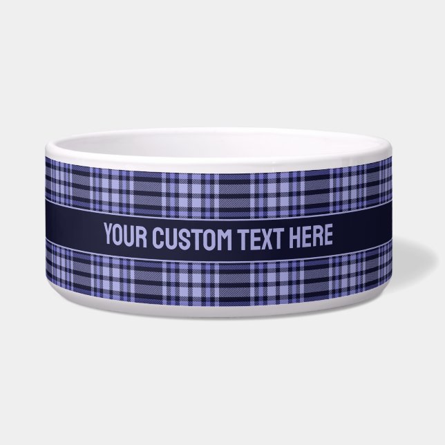 Custom Text Plaid / Tartan Pattern Bowl (Front)