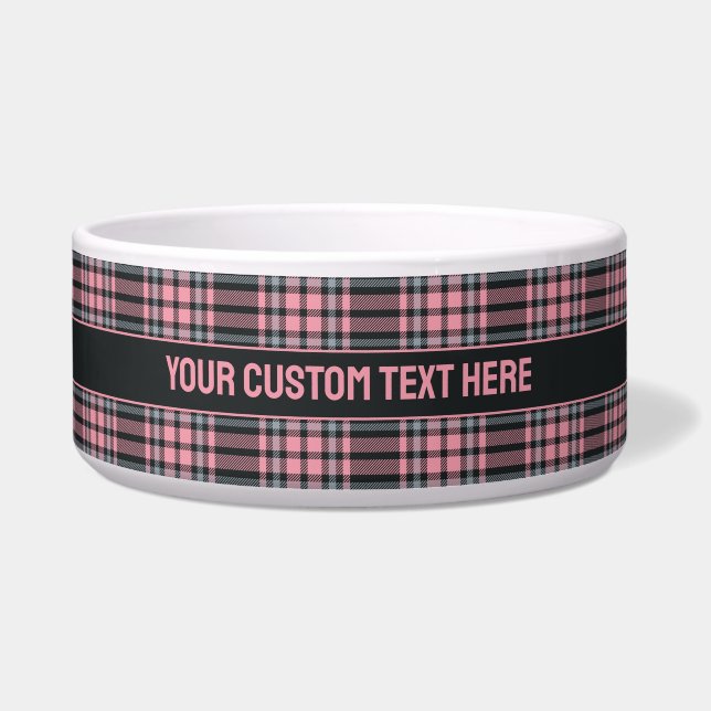 Custom Text Plaid / Tartan Pattern Bowl (Front)