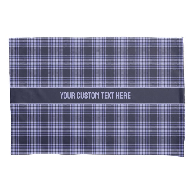 Custom Text Plaid / Tartan Pattern Pillow Case (Front)