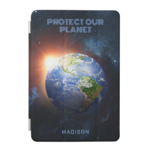 Custom Text Planet Earth iPad Mini Cover