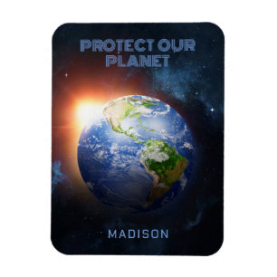Custom Text Planet Earth Magnet
