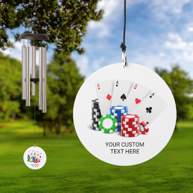 Custom Text Poker / Gambling / Casino Wind Chime (Outdoor)