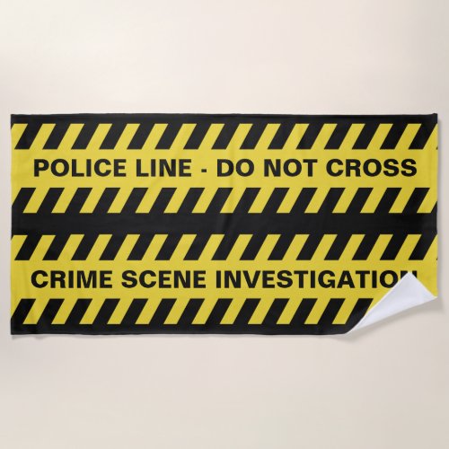 Custom Text Police Line beach towel