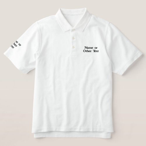 Custom Text Polo Embroidered _ Create Your Own