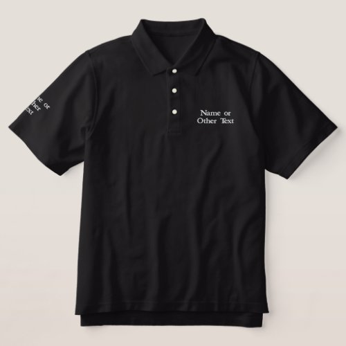 Custom Text Polo Embroidered _ Create Your Own