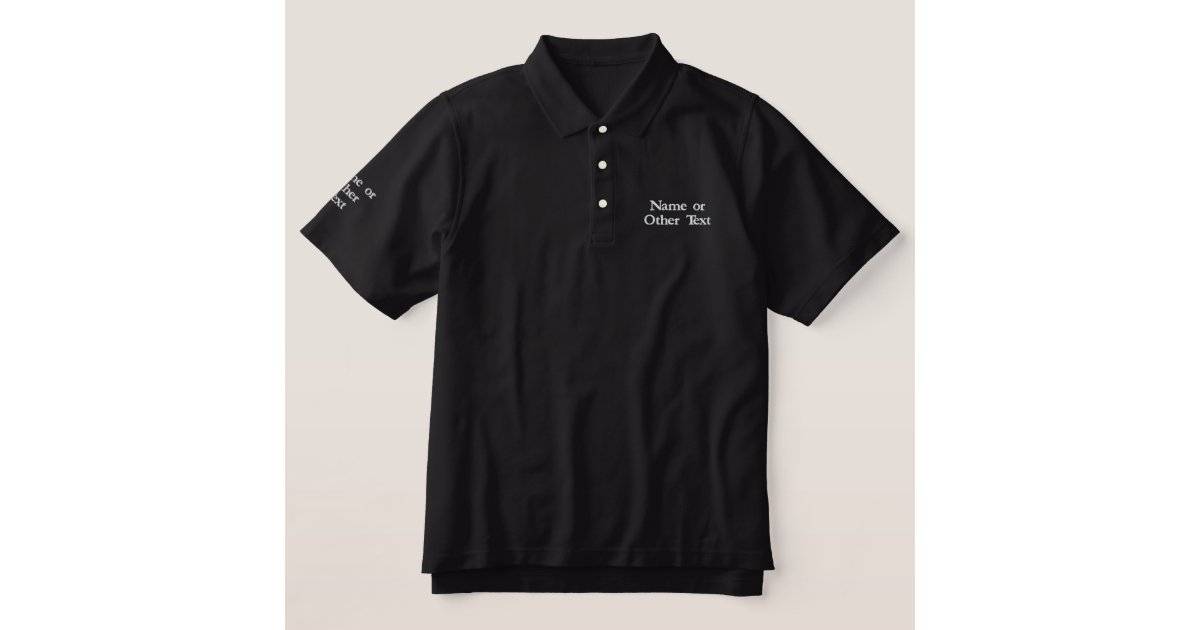 Custom Text Polo Embroidered - Create Your Own