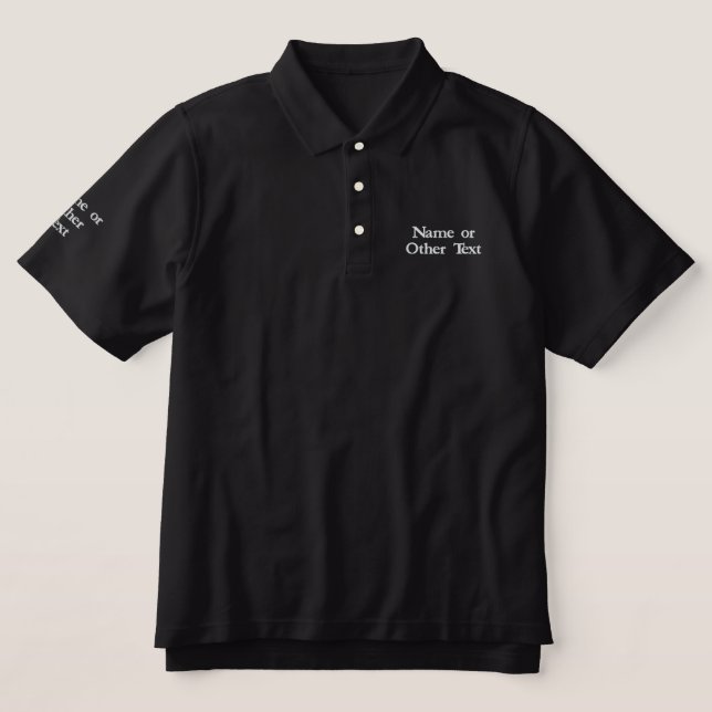 Custom Text Polo Embroidered - Create Your Own (Design Front)
