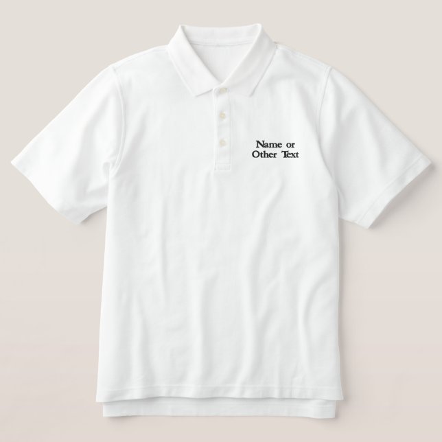 Custom Text Polo Embroidered - Create Your Own (Design Front)
