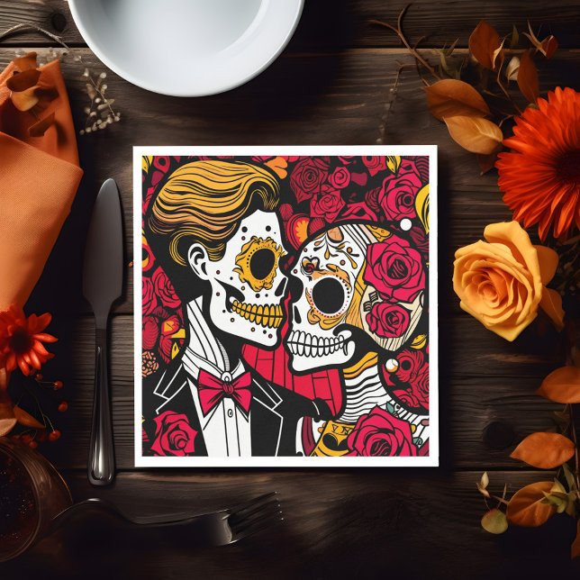 Custom text 💀 Pop Día de Muertos Napkins (Custom text 💀 Pop Día de Muertos Napkins)