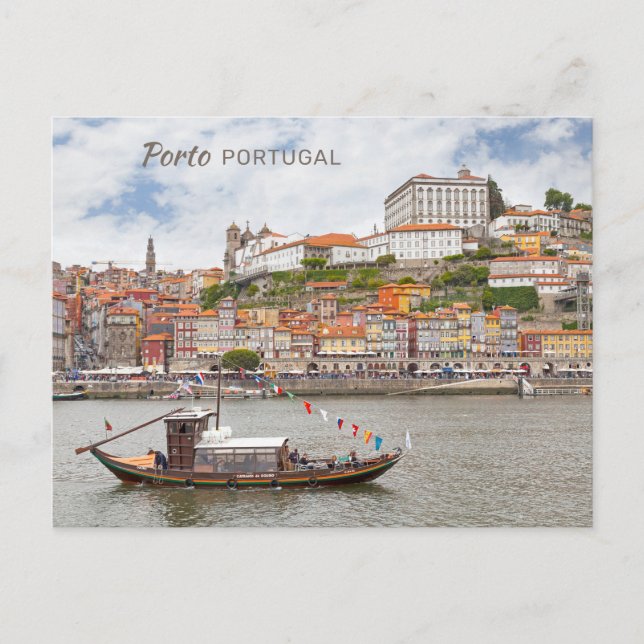 Custom Text Porto Portugal Postcard (Front)